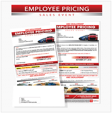 Automotive Employee Pricing Sample Mailer